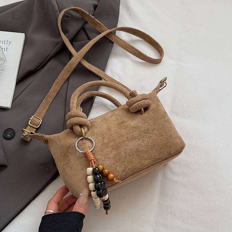 LEFTSIDE Women Small Suede Crossbody 2025 Winter New Retro Short Handle Shoulder Bag Luxury Designer Handbags and Purses Y260205