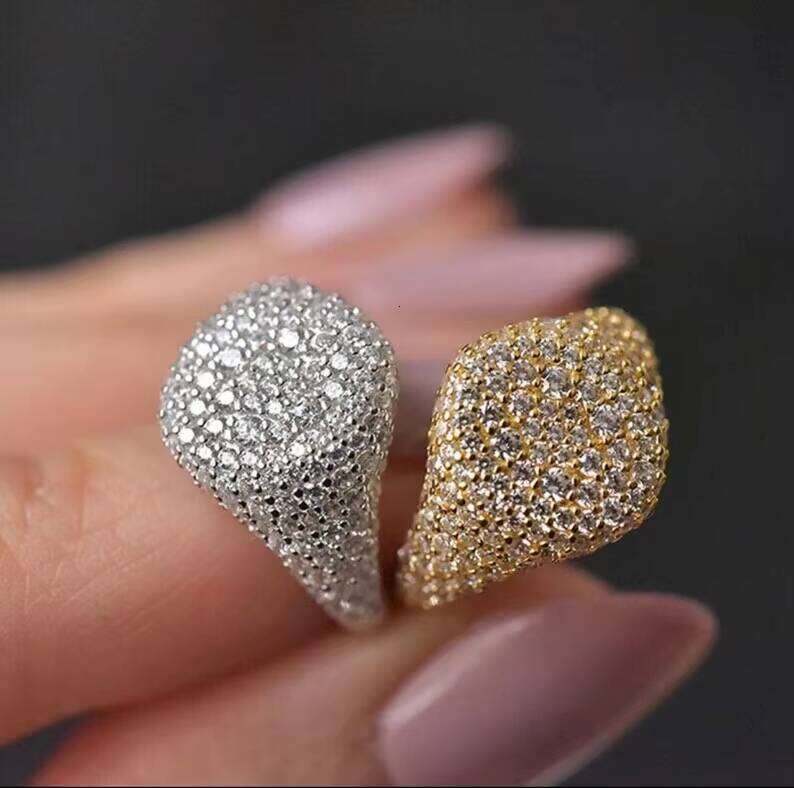 New Style Jewelry Pave Setting Iced Out VVS Moissanite Custom Hiphop Sterling Silver 925 Oval Shape Ring