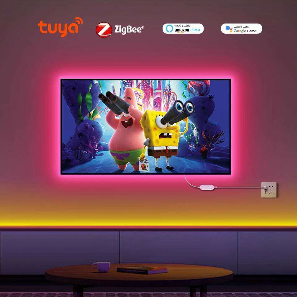 ZigBee LED Strip Smart Tuya COB Lights USB 5V Dimmable FOB Tape wifi Controller Bedroom Kitchen Cabinet TV Room Decor Alexa Lamp Z260206