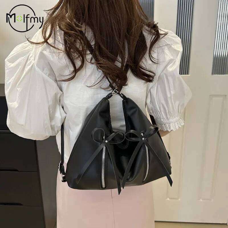 Trendy Shoulder Bag PU Leather Tote Bags Bowknot Large Capacity Casual Messenger Handbag Designer Handbags Purses Dropshipping Y260205