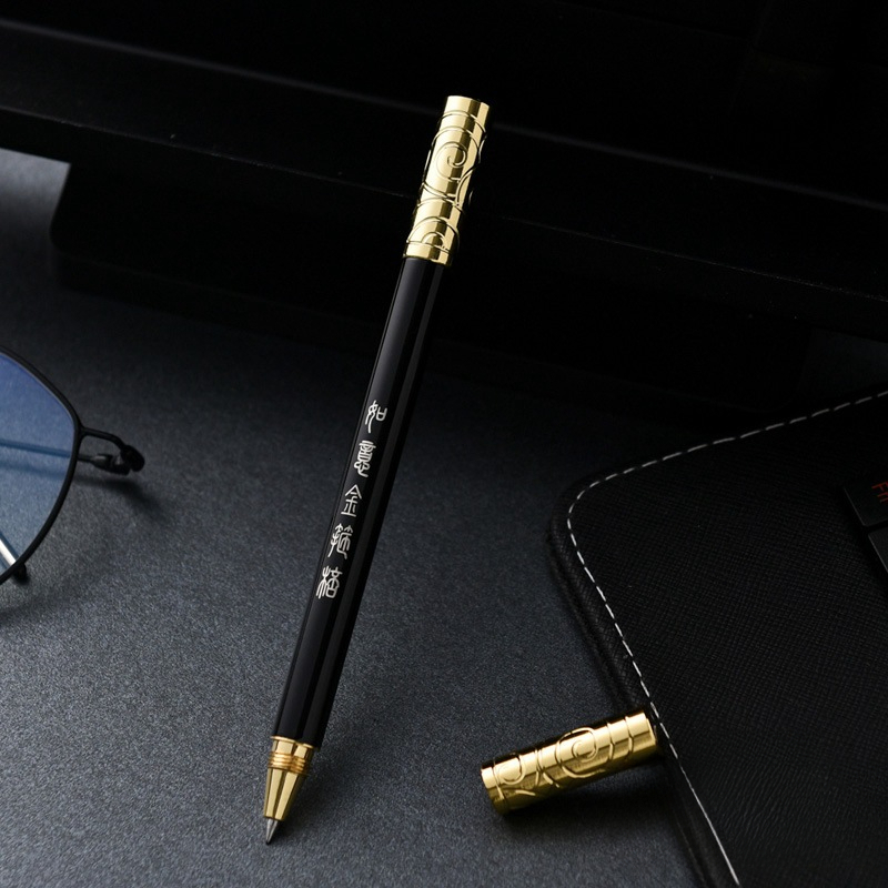 Bestseller Wholesale Creative Gift Sun Wukong Ruyi Golden Cudgel Metal Gel Signature Retro Rotating Brass Pen ddmySat