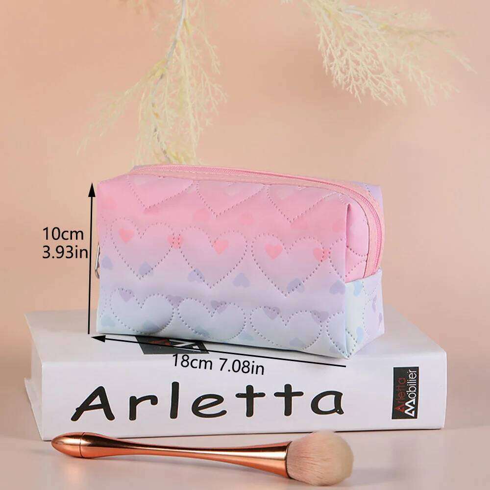 1PCS New PU Waterproof Makeup Bag Women Flowers Fashion Brand Travel Cosmetic Bags Pretty Purse Y260206