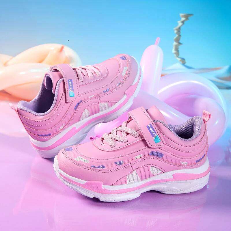 Cute Children Girls Luxury Leather Lightweight Kids Casual Shoes Running Sports School Tennis Sneaker for Girl 26Y0206