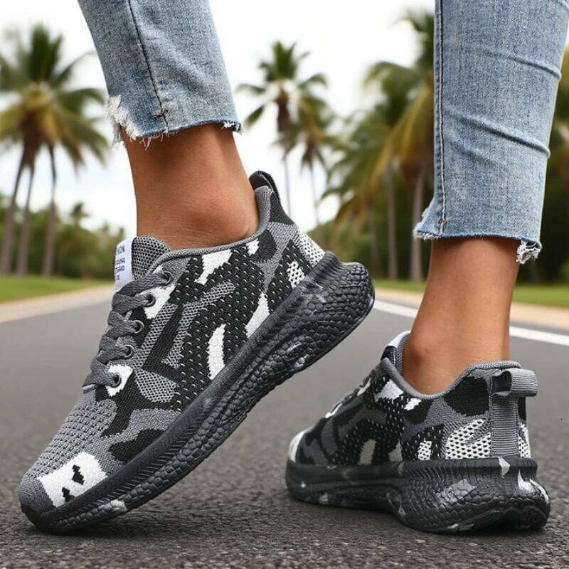 Mesh Camouflage Women's Anti Slip Wear-resistant Casual Outdoor Hiking Breathable Camping Shoes Sneakers Women