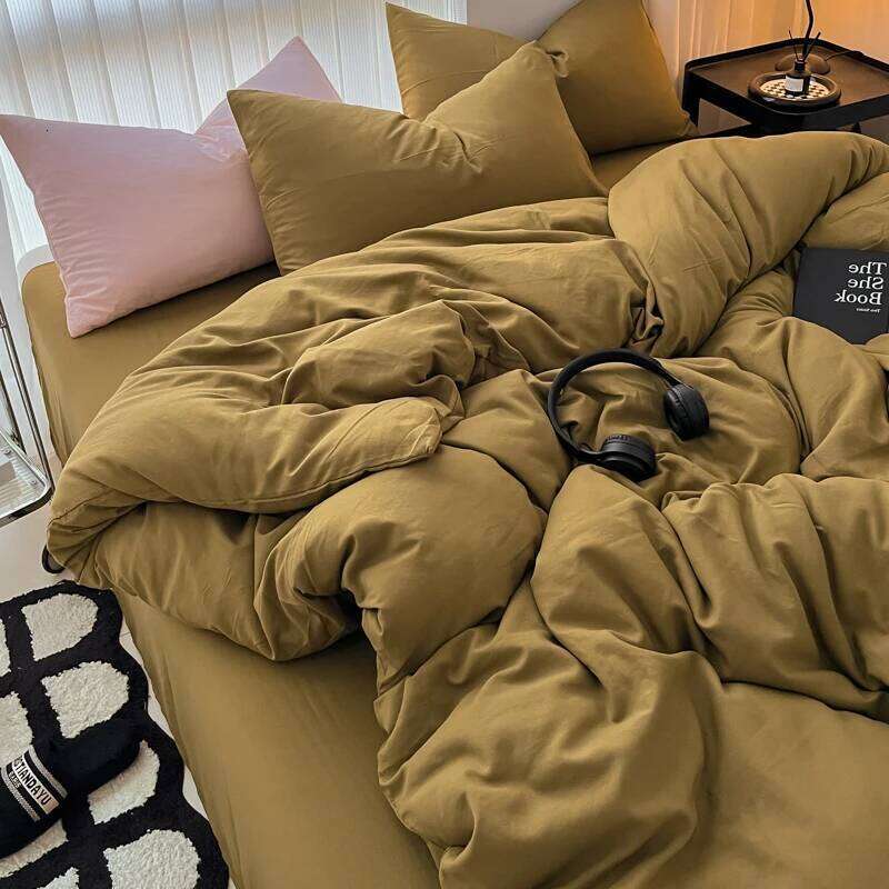 Cozy Bedding Set 3Pcs,1 Duvet Cover with Zipper Closure,2 Pillowcases,Solid Color,Super Soft, Machine Washable, Colorfast XJ260206