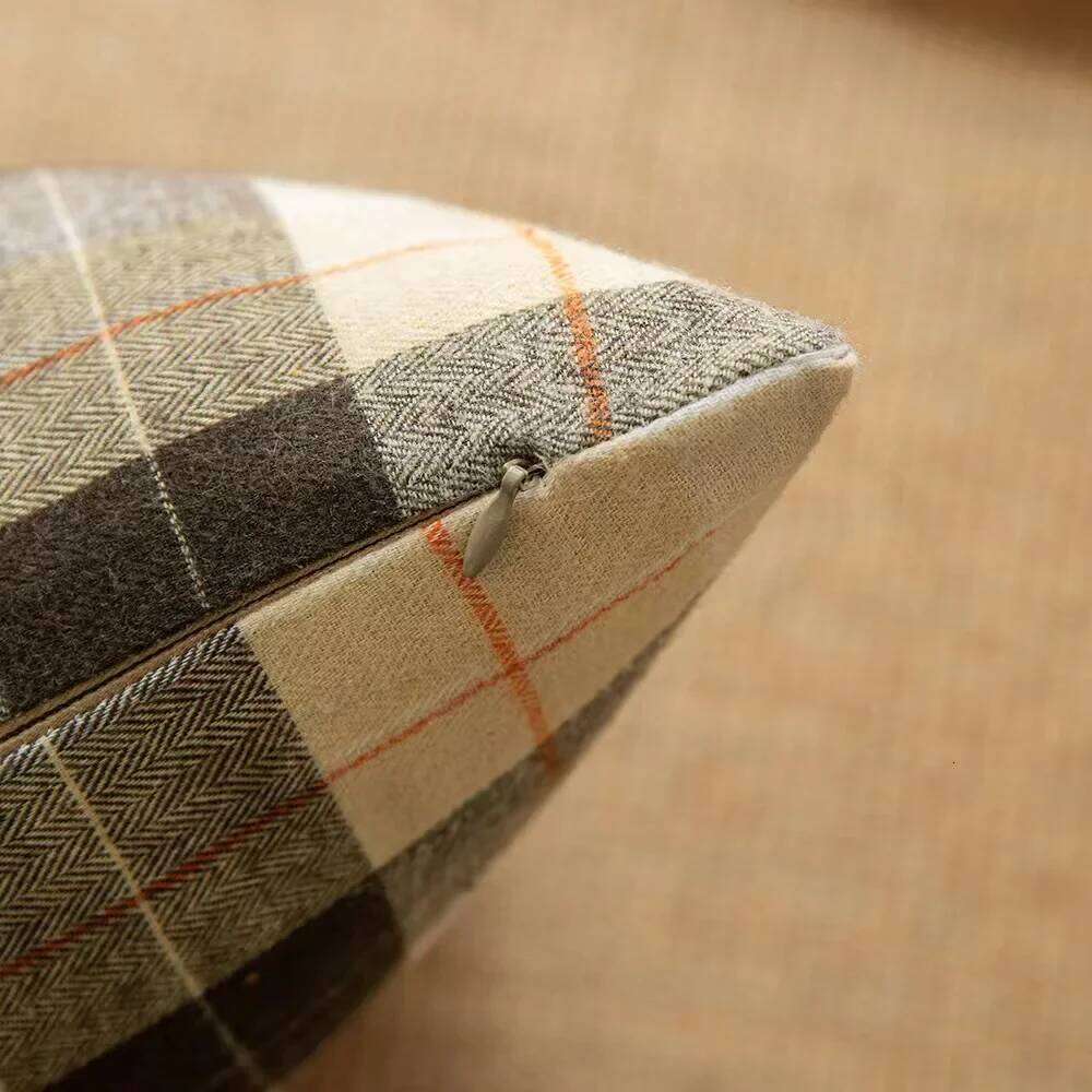 Plaid Zipper Classical Cushion Covers Comfort Brown Yellow Rustic Red Throw Pillowcase For Home Sofa Bed Living Room Decorative