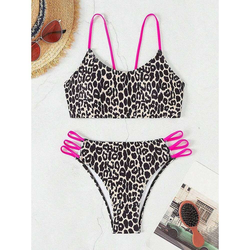 Sexy Leopard Micro Bikini 2025 Women Swimsuit Female Swimwear High Waist Bikinis Sets Brazilian Bandeau Beach Wear Bathing Suit Z260206