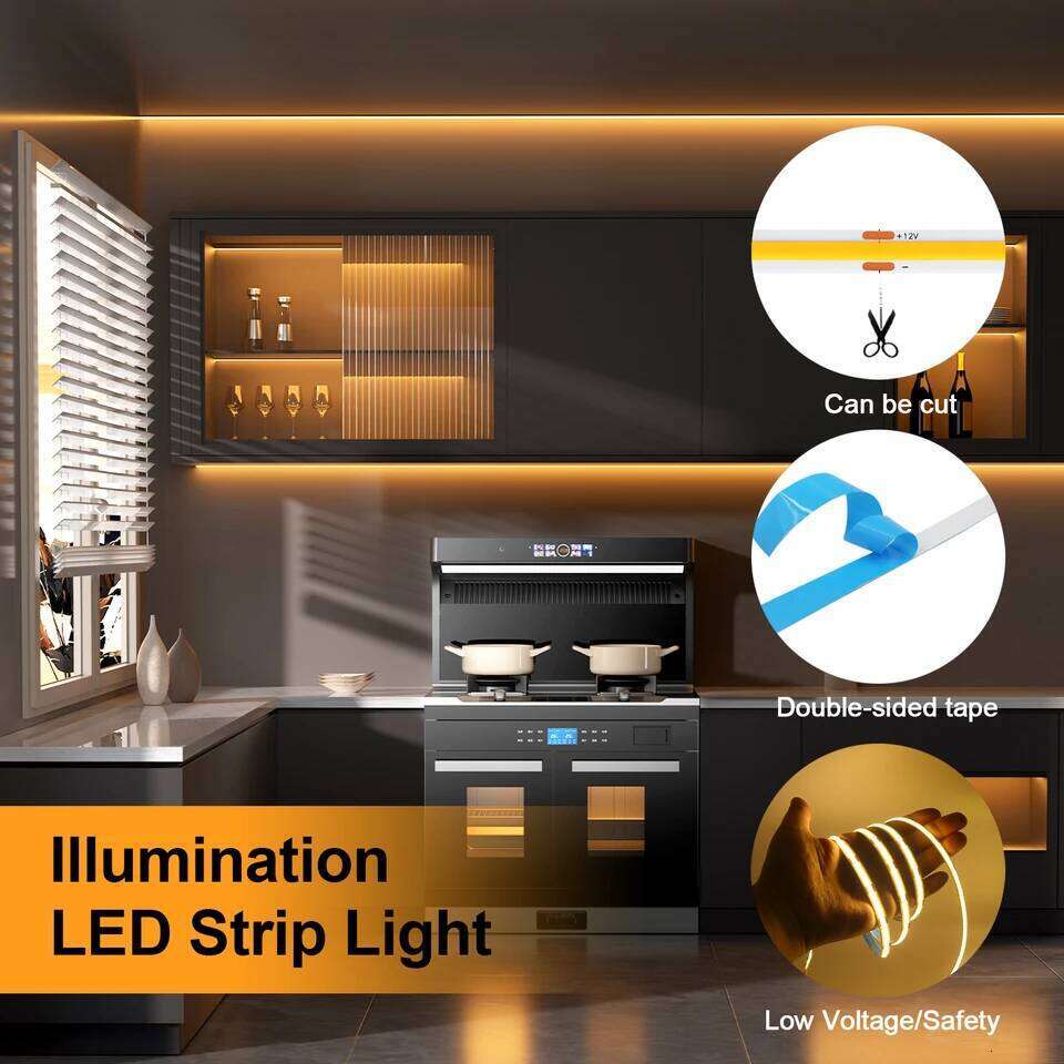 DC5V 12V COB 3MM 5MM 8MM 320LEDs/m FOB Light Bar 3000K 4000K 6000K Flexible Ribbon Rope Cob LED Strip Linear Lighting Z260206