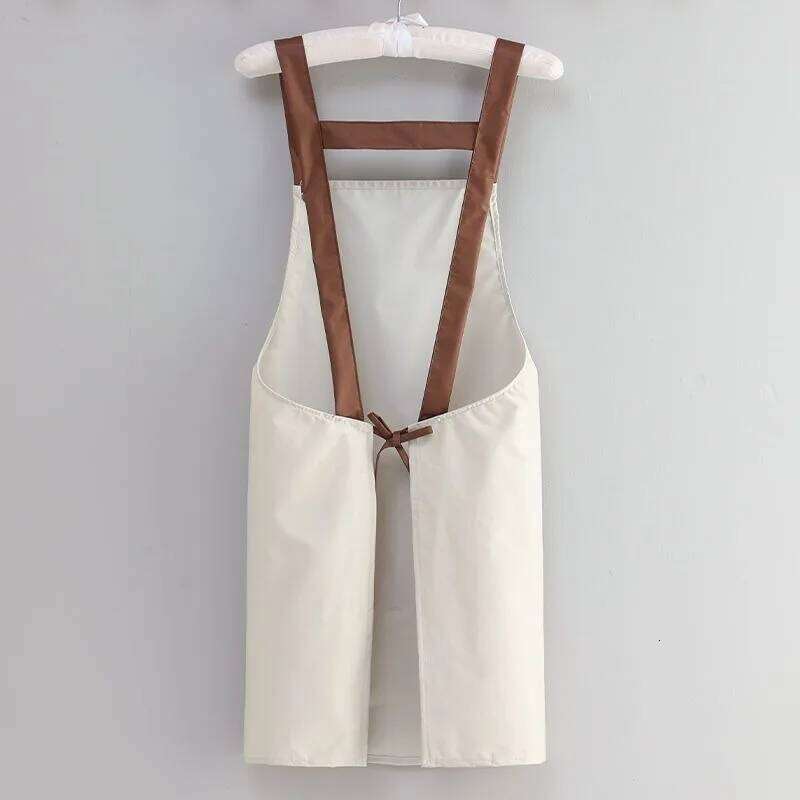 Kitchen Cooking Women Men Waterproof Oil-proof Apron Household Work Clothes with Pockets for Hotel Resturant Coffee Shop S260205