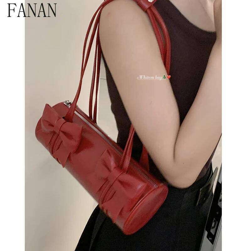 Korean Fashion sweet and cute Top-Handle Underarm Bag for Women Summer fashion 2025 New Red Handheld Crossbody Bags Y260205