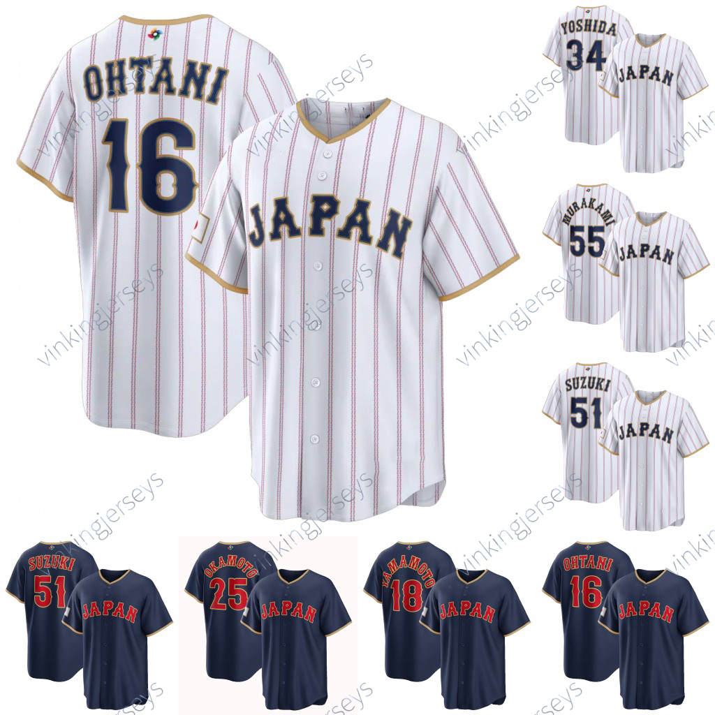 Personalized Custom World Baseball Classic Jersey Shohei Ohtani Yamamoto Munetaka Murakami Masataka Yoshida Seiya Suzuki Yusei Kikuchi