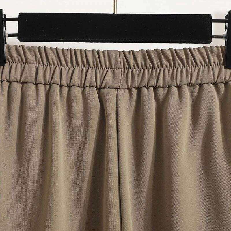 Summer New Korean Elastic High Waist Slim Wide Leg Women Solid Button Pockets Fashion Simple Loose Casual Shirring Shorts XJ260206