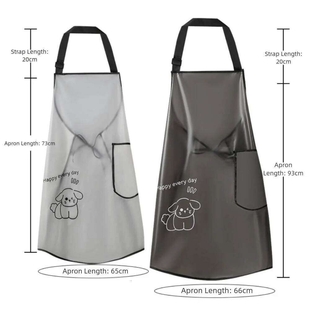 New TPU Kitchen Apron Oil Resistant Sleeveless Waterproof Bibs Cleaner Wipeable Baking Accessories Oilproof Aprons S260205
