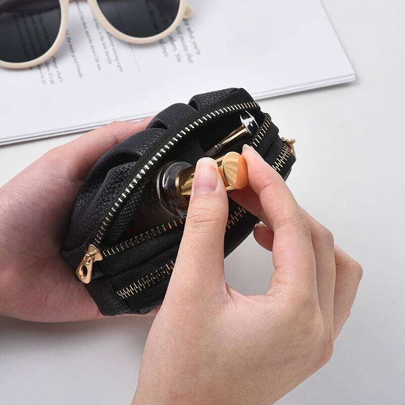 Retro Mini Leather for Women Korean Style Zipper Coin Card Holder Wallet Double-layer Female Small Purse Clutch Bag Y260206