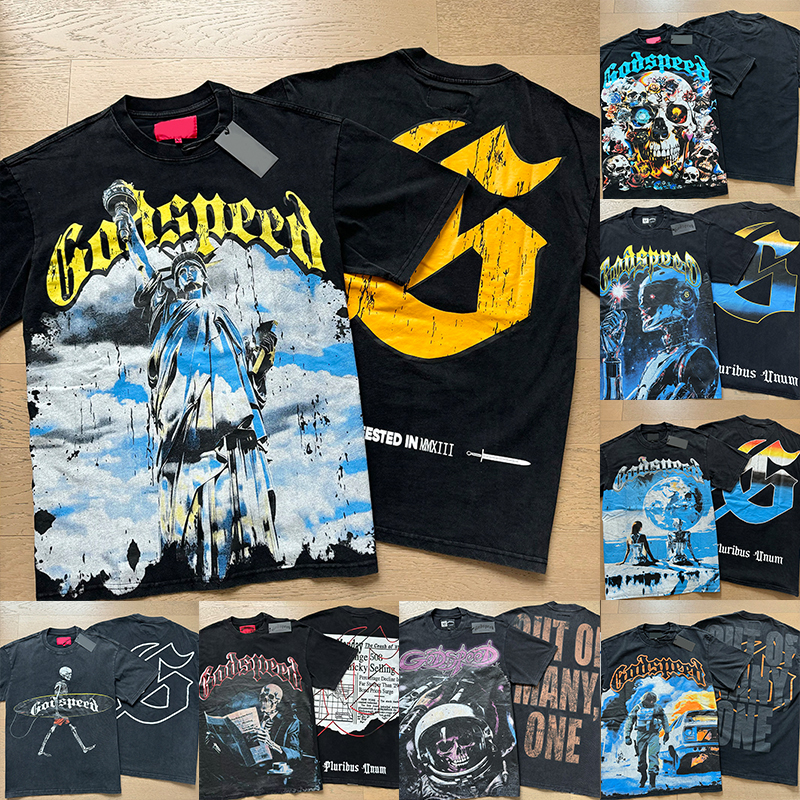 T- shirt godspeeds classic graphic tee mens shirt designer hip hop short sleeve all print Vintage black white tees summer goodspeeds tees god speeds