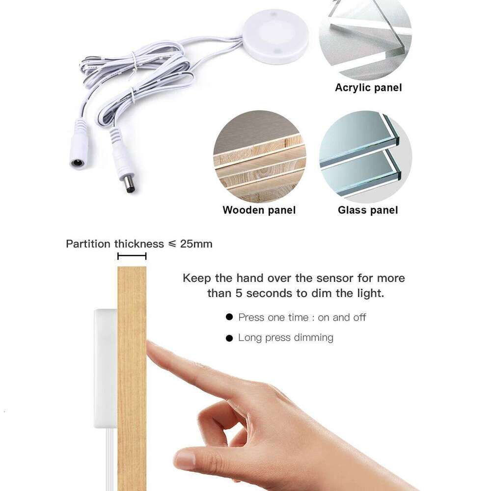 110V 220V To 24V COB Neon Strip Lights With Penetration Touch Sensor Switch Hand Waving Motion Kitchen Dimmable LED Lamp 10m Z260206