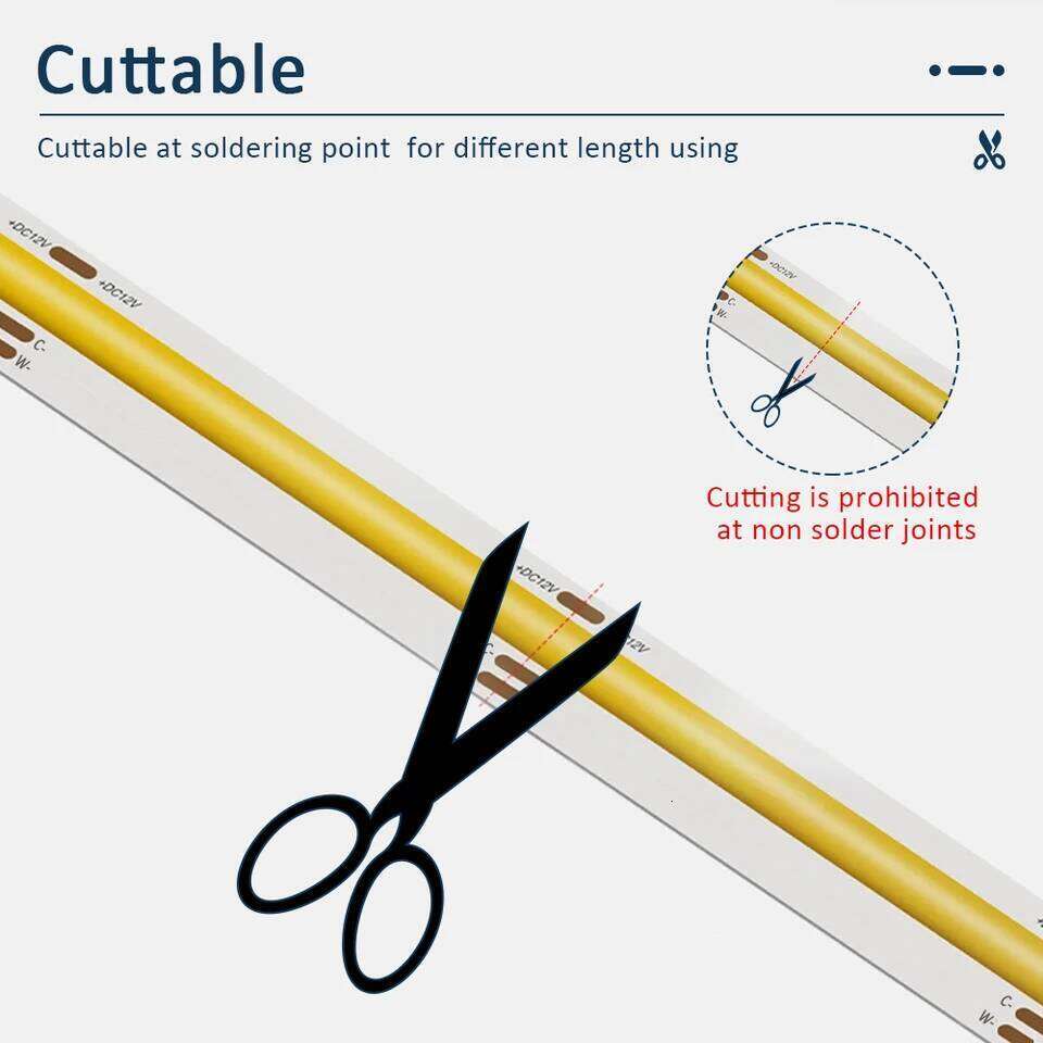 CCT COB Strip Lights High Density 608 LEDs/m Flexible Dimmable FOB Led Tape 2700K to 6500K Changeable LED Lighting DC12V 24V Z260206