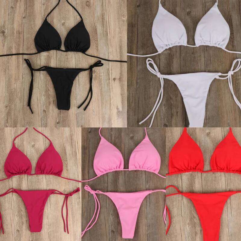 Female Swimsuits Summer Swimsuit Women Sexy Bikini Set Push-Up Padded Bra Thong Two Pieces Swimwear Beachwear Bathing Suit Z260206