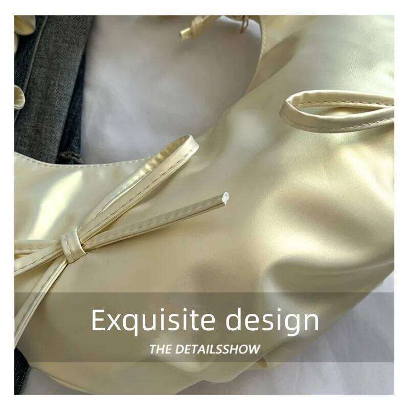 2026 Bowknot Underarm Women Pleated Strap Crossbody Unique Fashion Casual Outings Daily Use Shoulder Bag Y260205