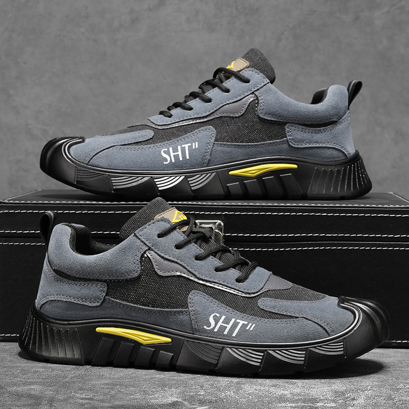 Men's Safety 2025 Spring New Breathable Construction Site Outdoor Non-slip Wear-resistant Versatile Casual Shoes