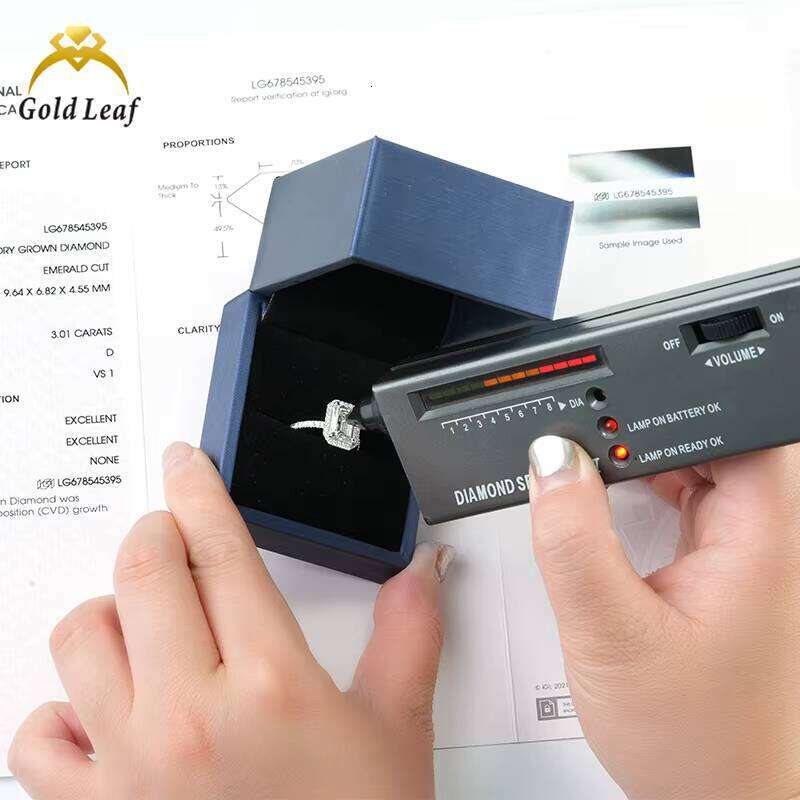 Custom Igi Report 14K Gold Silver 925 Rings VVS VS CVD Emerald 1Ct 2Carat 3Carat 4Carat Lab Grown Diamond Ring