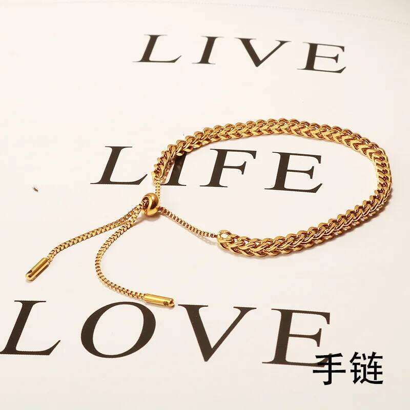 Exquisite Gold Color Stainless Steel Weaving Wheat Ears Pull Adjustable Bracelet for Women Classic Trendy Bangle Jewelry Gift 26H0206