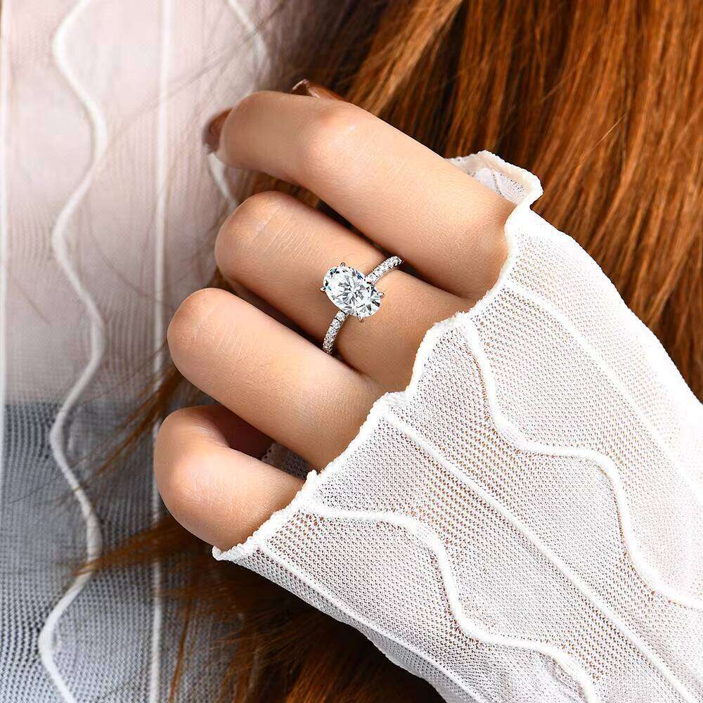 Fine Jewelry 11*7Mm Oval Shape D Color VVS Moissanite Gemstones 925 Sterling Silver Wedding Engagement Ring Gift