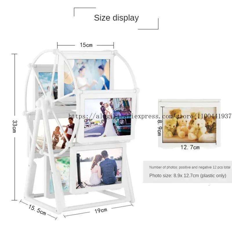 Rotating Ferris Wheel Creative Combination Children's Wedding Photos Personalized 5-inch Windmill Photo Frame S260205