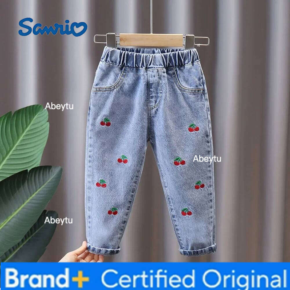 Sanrio Girls Kids Clothes Children Jeans Cowboy Denim Pants Spring Autumn Fashion Clothing Streetwear Casual Harajuku H260206