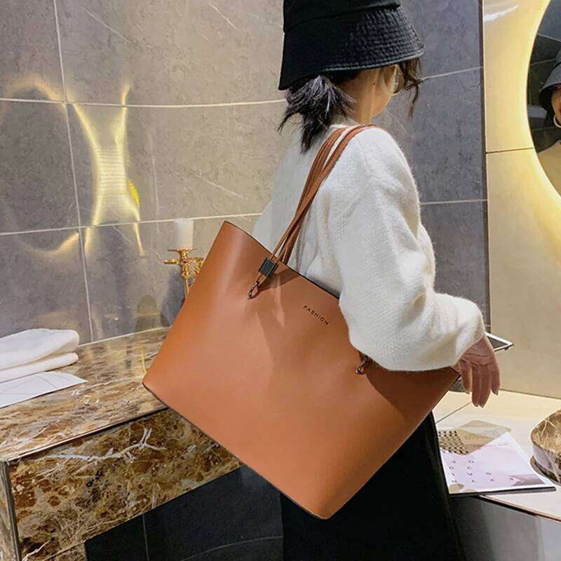 Winter New Black Tote Female Large Capacity Shoulder Casual Commuter Handbag Travel Girls Bookbags Top-handle Bag Y260205