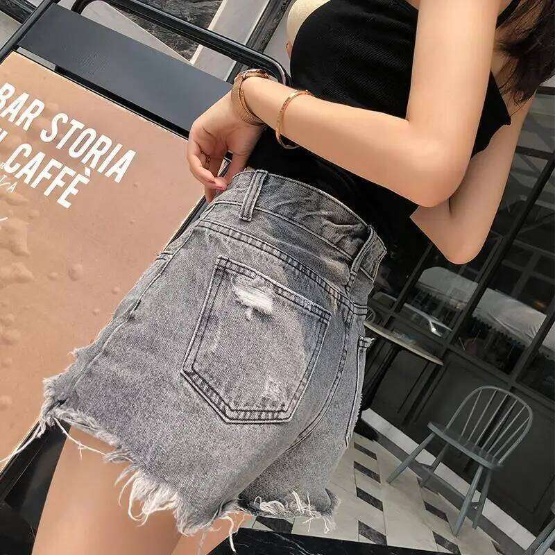 Women's Shorts Punk Ripped Baggy Short Pants for Woman To Wear Mini Loose Jeans Denim Korean Style XL Streetwear Clothing Cheap XJ260206