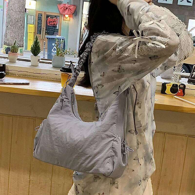 Fashion Large Capacity Nylon Bag Trend Versatile Style Leisure New Women's Shoulder Concise Sewing Thread Tote Bags Y260205