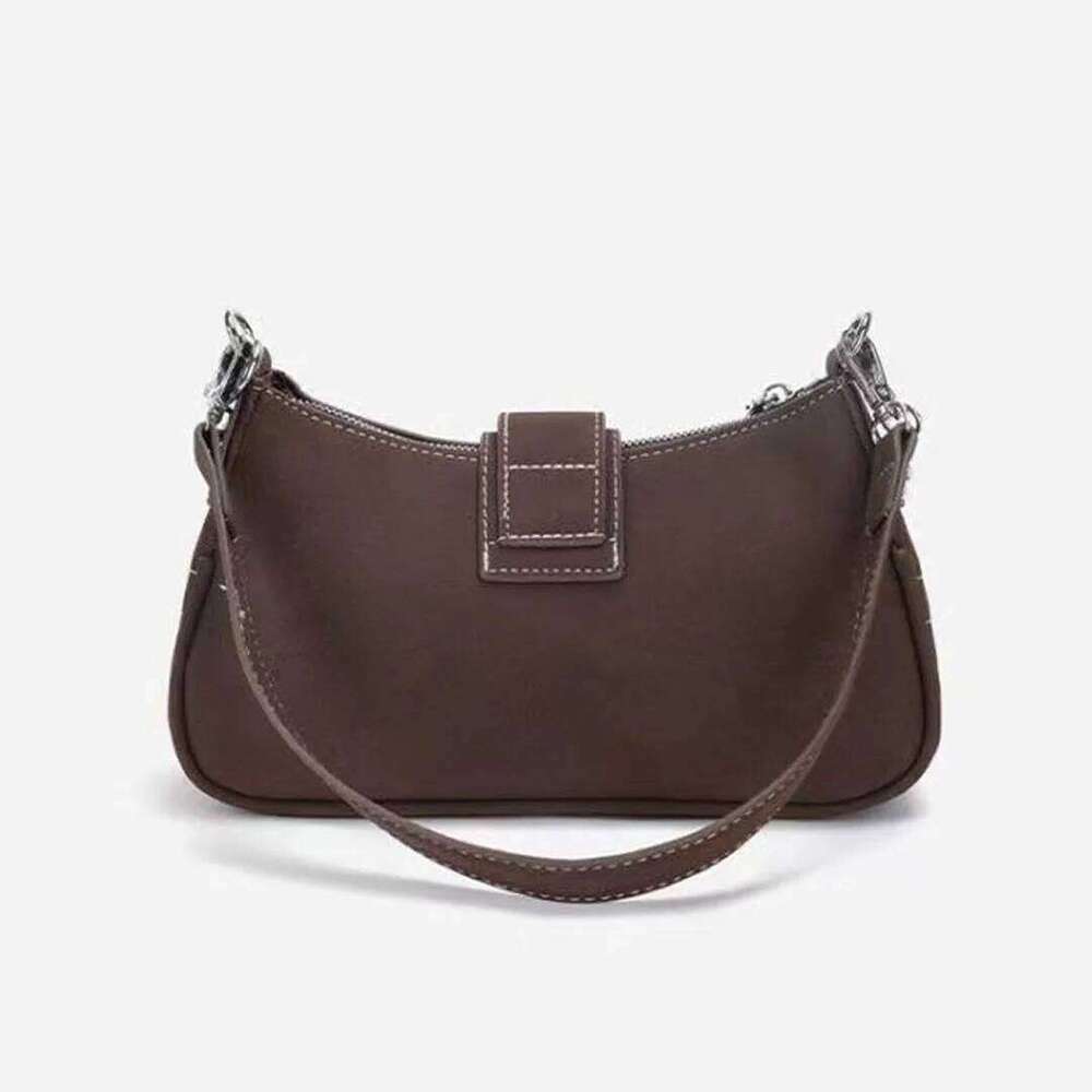 Retro frosted underarm new women's minimalist baguette bag, fashionable and versatile single shoulder crossbody small bag Y260205
