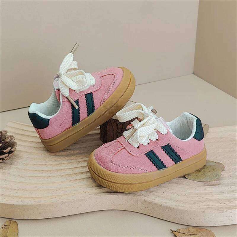 New Spring Autumn Baby Shoes Leather Toddler Kids Outdoor Boys Tennis Soft Sole Fashion little Girls Sneakers EU16-25 26Y0206