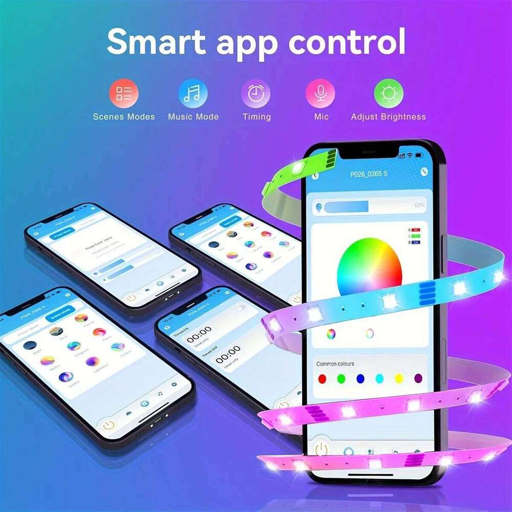 30 LEDS/meter LED Strip Bluetooth APP Control With Battery US plug Power Supply For Home Decoration And Ambient Lighting Z260206