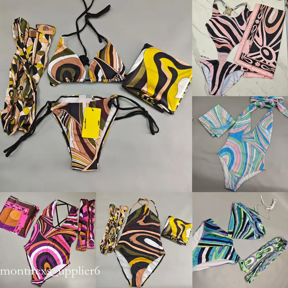 3A puccii swimsuit Rainbow Bikinis Swimwear Scarf Headband Brand Women Swim Cover Skirt Sarong Luxury Cup Up Swimsuit Summer Beach Vacation Outfit Res