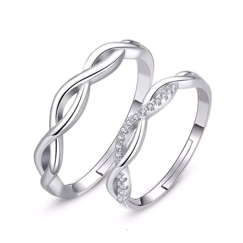 Women's 925 Sterling Silver Fashion Jewelry New Spiral Crystal Zircon Couple Rings For Men XY0344 W260206
