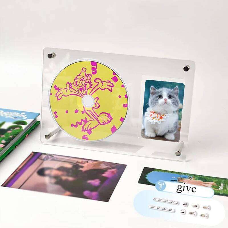 Transparent Idol Frame Acrylic Display Stand Photo Protective Album Picture Poster Holder CD Storage Case S260205