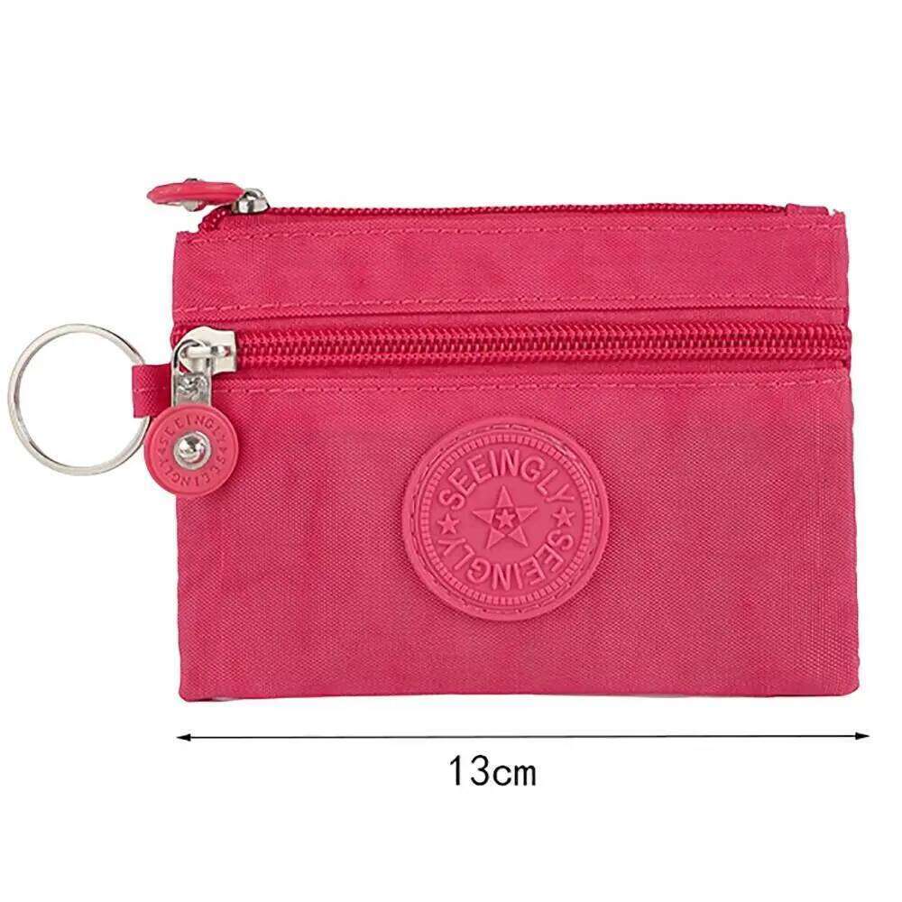 2023 New Durable Canvas Coin Purse with Key Ring Waterproof Wear-resistant Wallet Money Bag Male Female Credit Card Holder Y260206