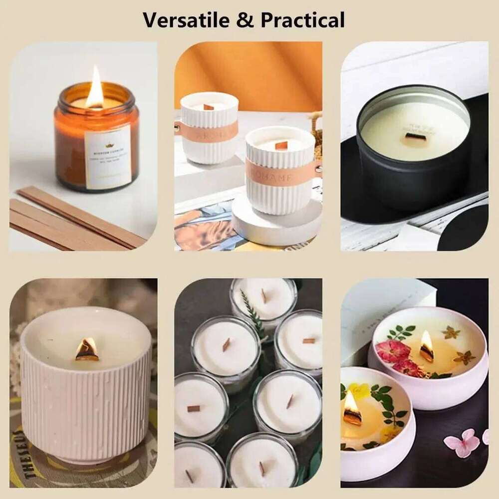 Wood Soy DIY Kit Handcrafted Aromatic Candles with Single Wick Design Paraffin Candle Instructions S260205