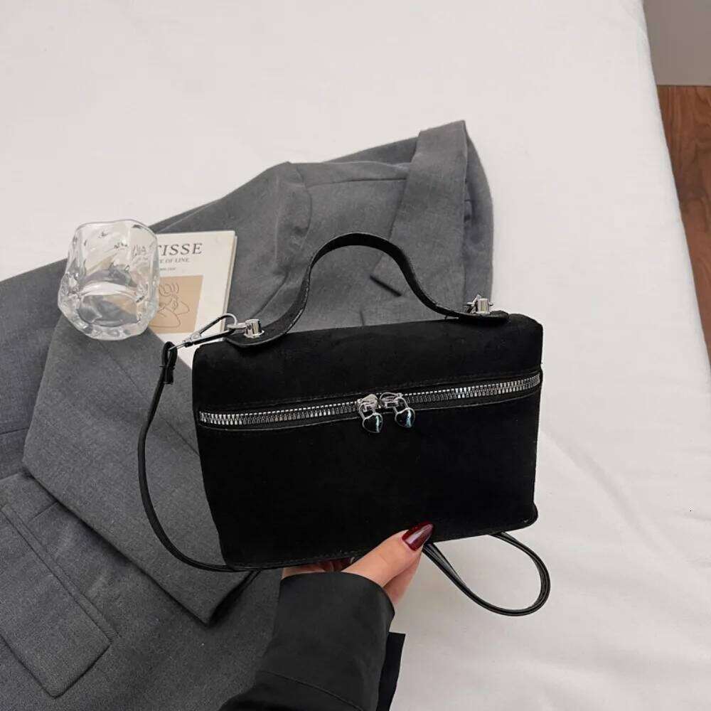 Retro Autumn Winter Matte Crossbody Suede Box Design Shoulder Pure Color Textured Evening Bags Women Handle Bag XJ260129