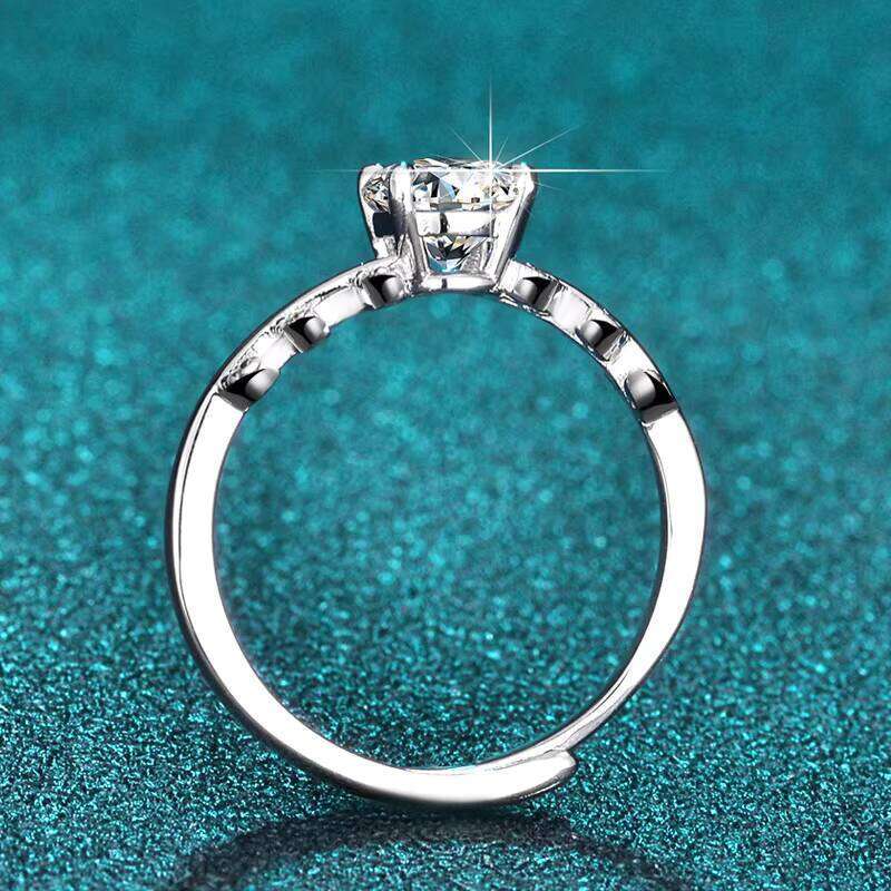 S925 Sterling Silver Laurel Ring 1 Karat Moissanite Adjustable Fashionable Wedding Rings Jewelry Women