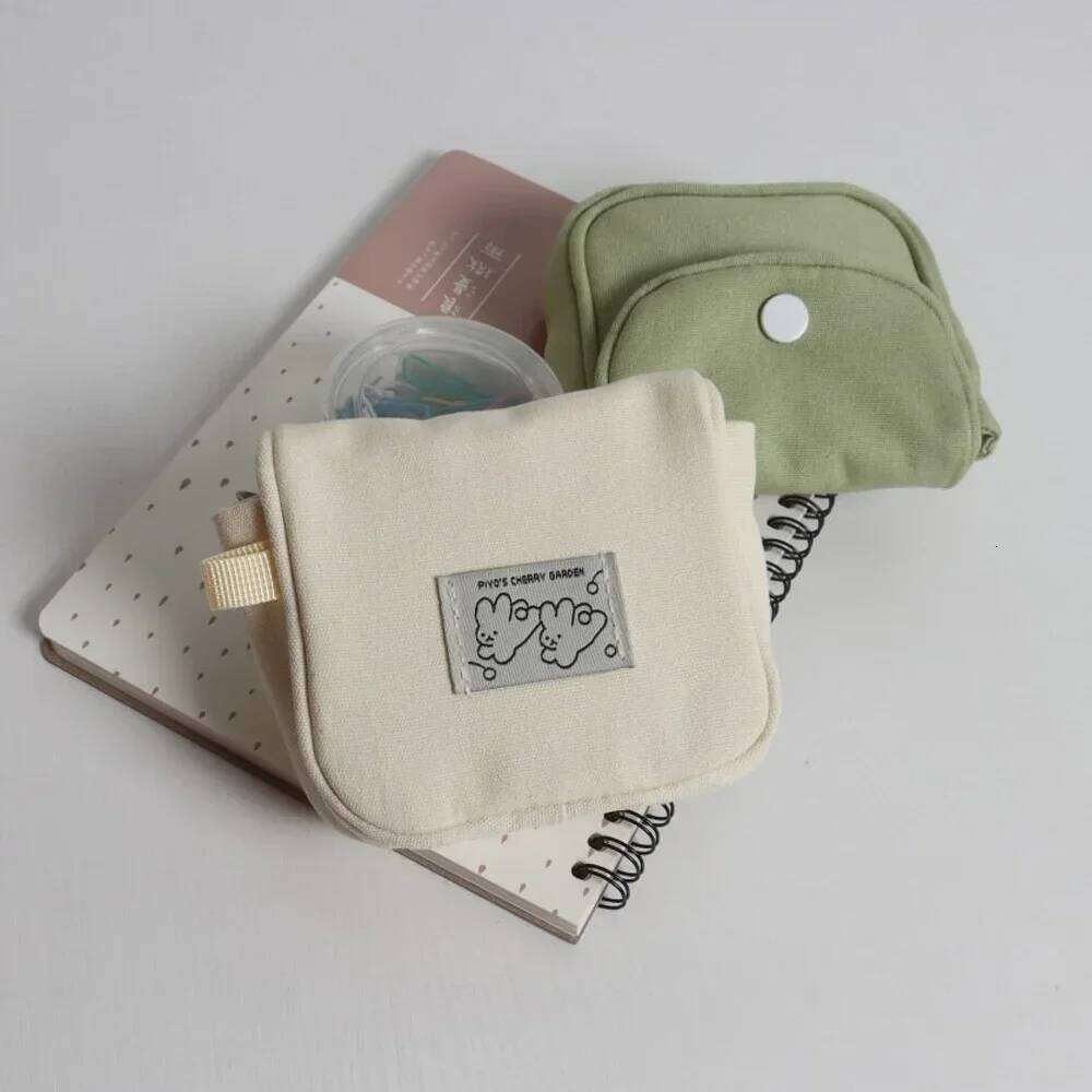 Portable Coin Purse New Solid Color Mini Cash Wallet Lightweight Cotton Headphone Bag Women Key Pouch Travel Card Holder Y260206