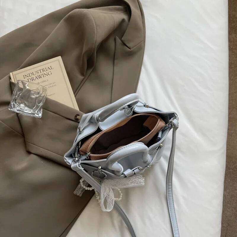 LEFTSIDE PU Leather Small Crossbody Bags Lady Shoulder Bag for Women 2025 New Fashion Y2K Short Handle Retro Handbags and Purses Y260205