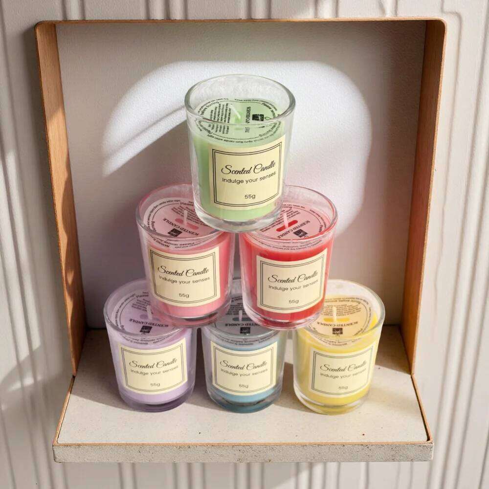 Christmas Premium Box Glass Handmade Soy Wax Smokeless Creative Aromatherapy Candle Companion Gift H260205