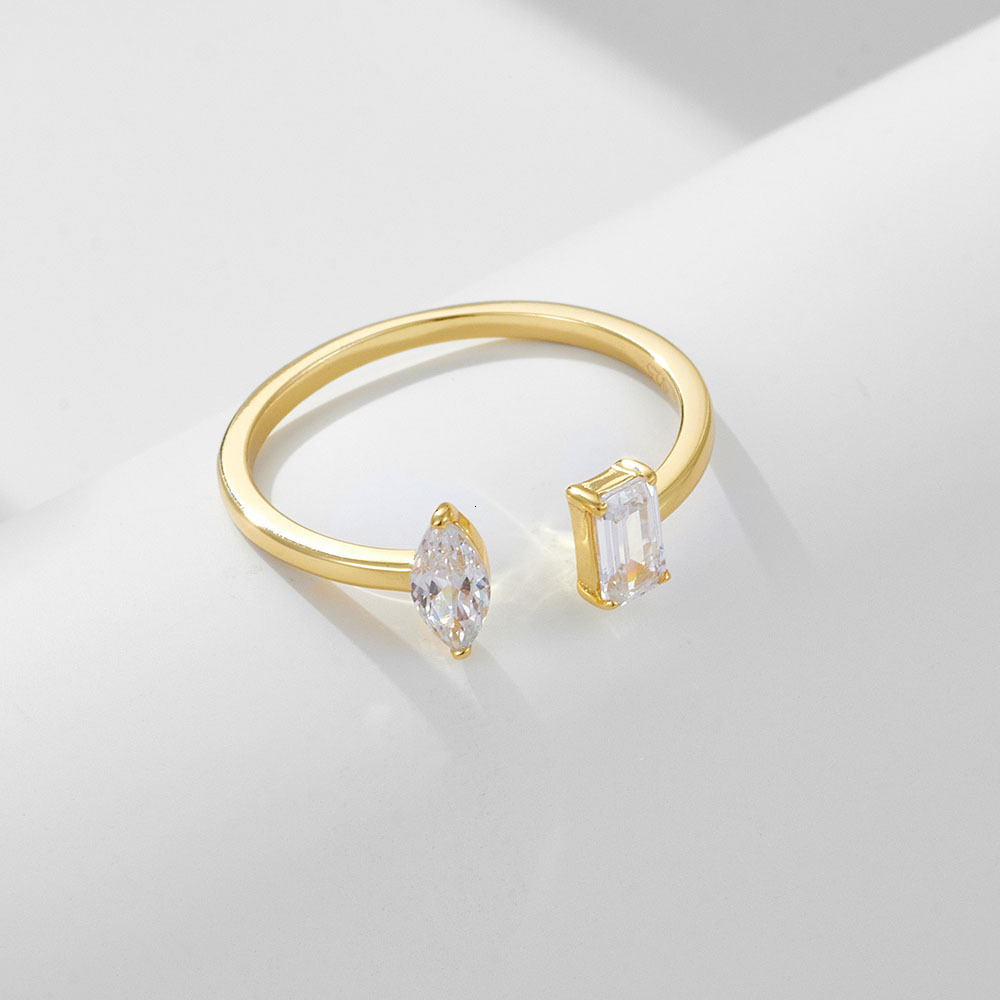 ins-style zircon open sterling silver for women, light luxury, unique stylish, fashionable and high-end ring