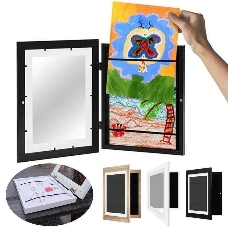 Children's Art Frame Marcos Magnetic Frames Wall Pictures Open Mutable Photo Card Supplies Painting Picture Display Albums S260205