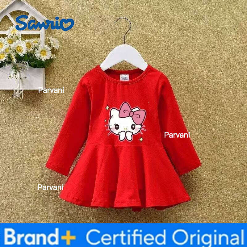Sanrio Autumn Baby Girls Clothes Kid Long Sleeves Hello Kitty Dress Children Sweet Cartoon Printed Dresses Princess Outfits H260206 - view 3