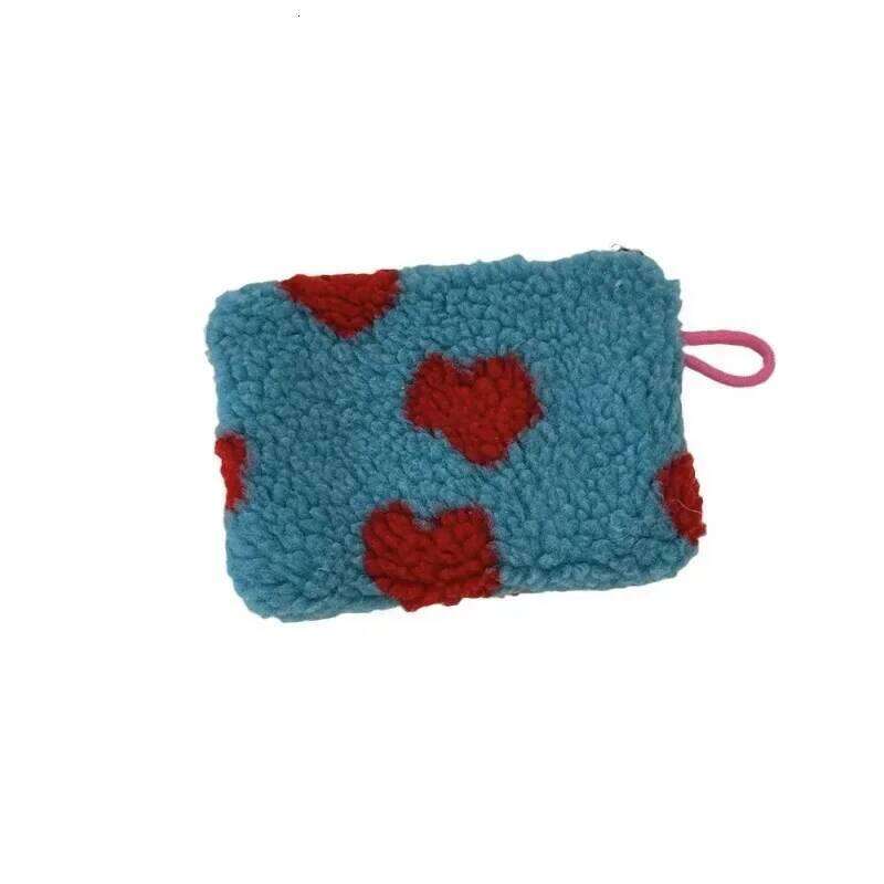 Heart Printed Cute Small Lipstick Cosmetic Travel Makeup Organizer Toiletry Storage Bag Pouch Card Holder Purse Bags Y260206