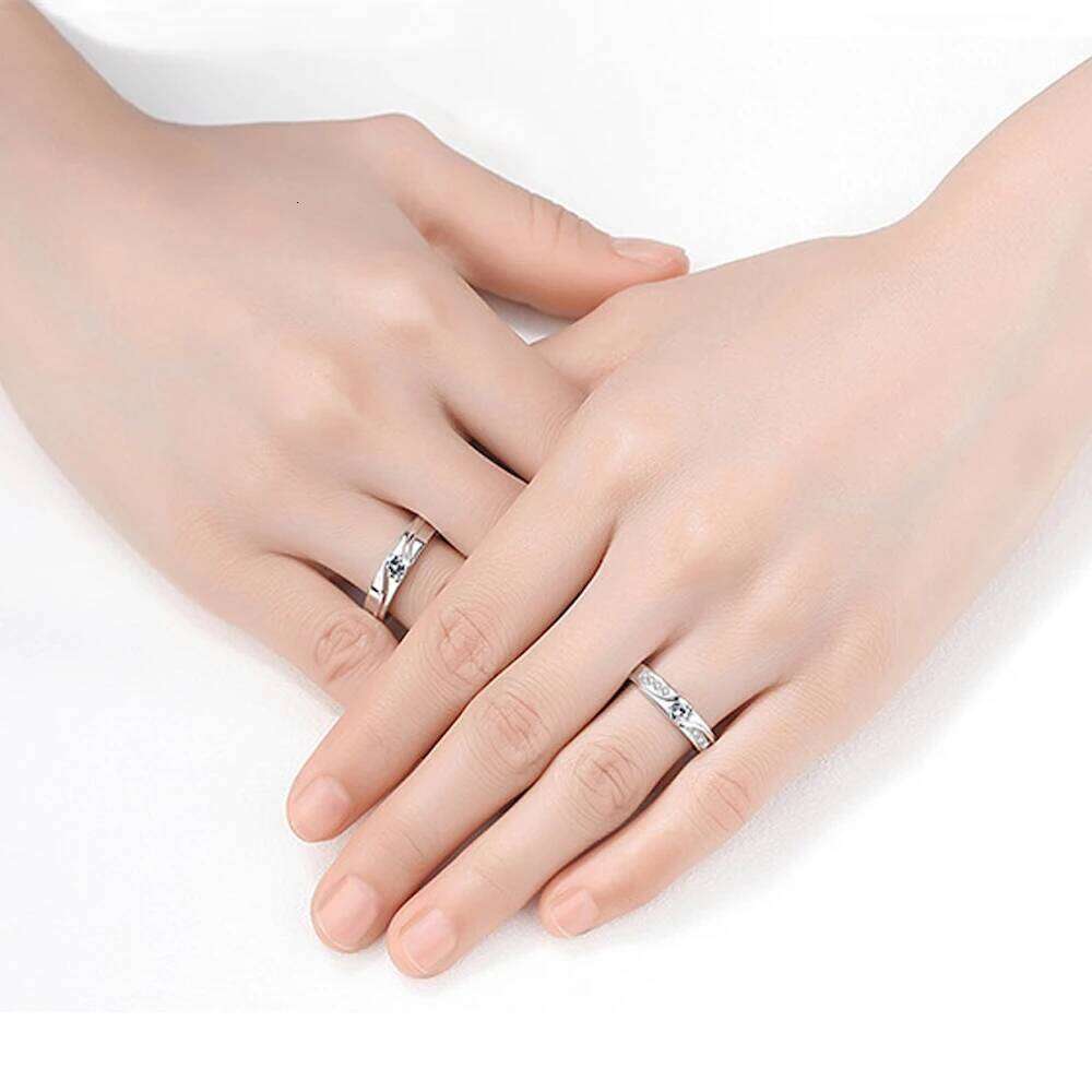 Twisted Copper Plated Platinum Overlap Opening Couple Ring Micro Inlaid Zircon Girl Gift Finger Jewelry Wholesale Drop Shipping W260206